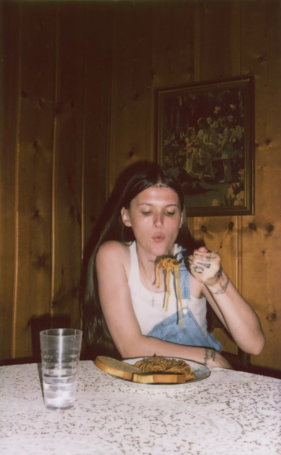 Ethel Cain eating pasta